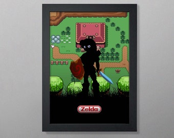 Retro Remastered Zelda Poster