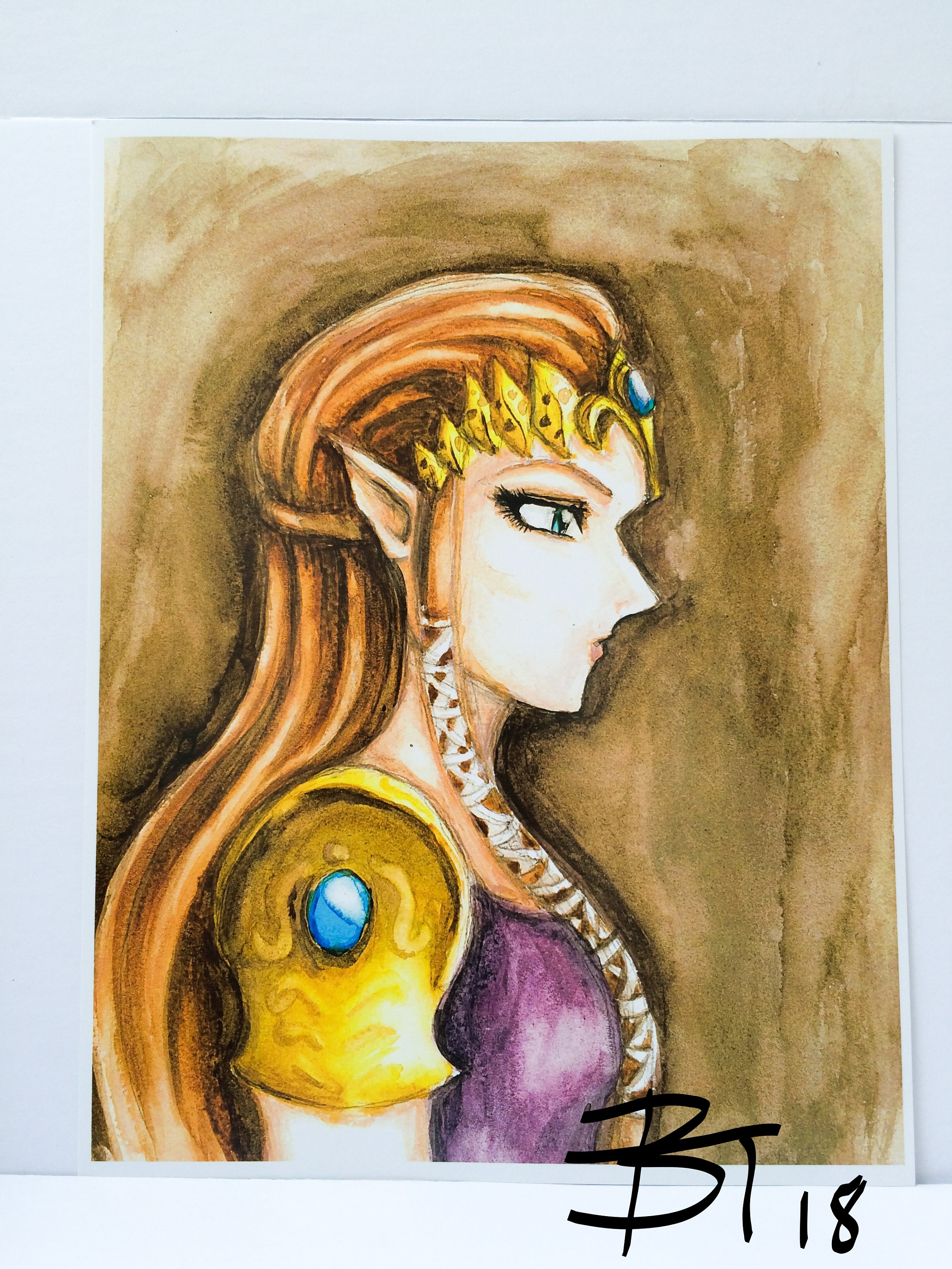 Link and Zelda (The Legend of Zelda: Twilight Princess) Watercolor