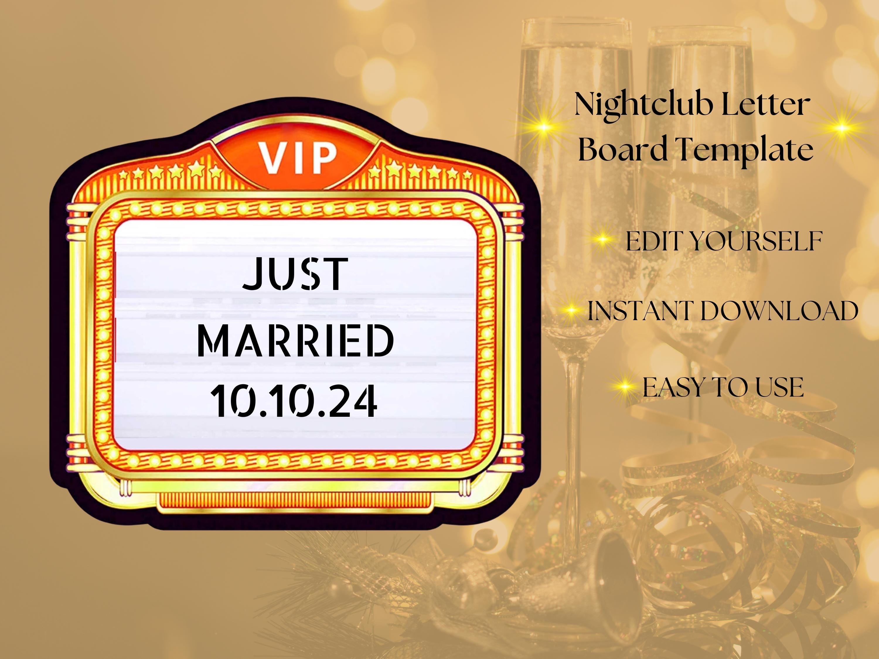 Nightclub Letter Board Template ,Marquee Message Board ,Custom Happy Birthday Sign, Vip Display Digital Nightclub Sign,