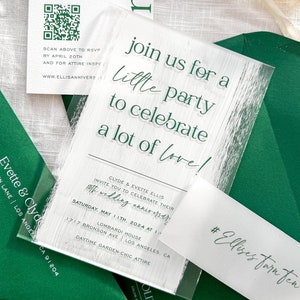 Invitation de coups de pinceau | Invitations en acrylique avec fond peint à la main | Personnalisé - Conçu et imprimé pour vous ! | Basée à Los Angeles
