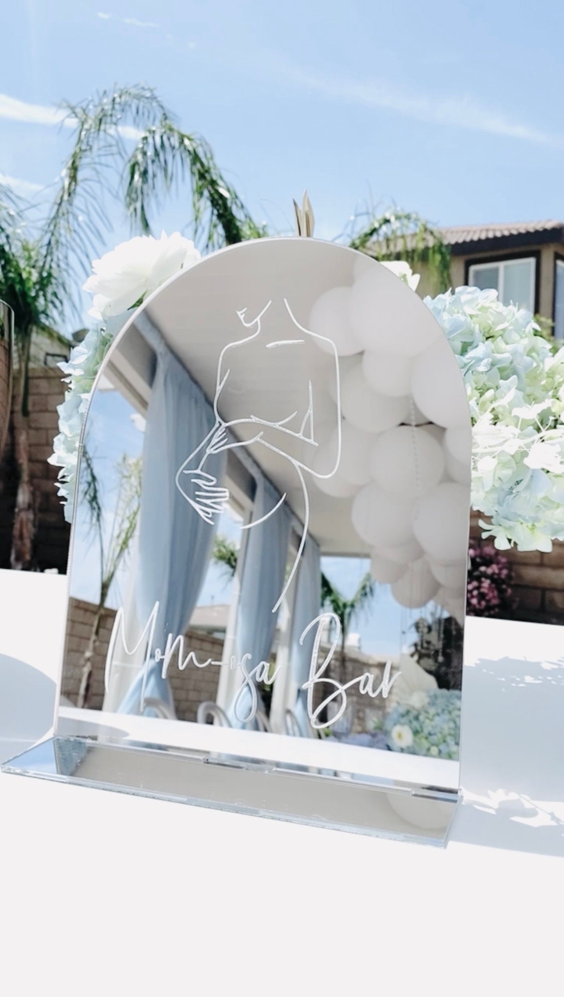 Momosa Bar Sign / Mirror Acrylic Baby Shower Sign / Arch Etsy