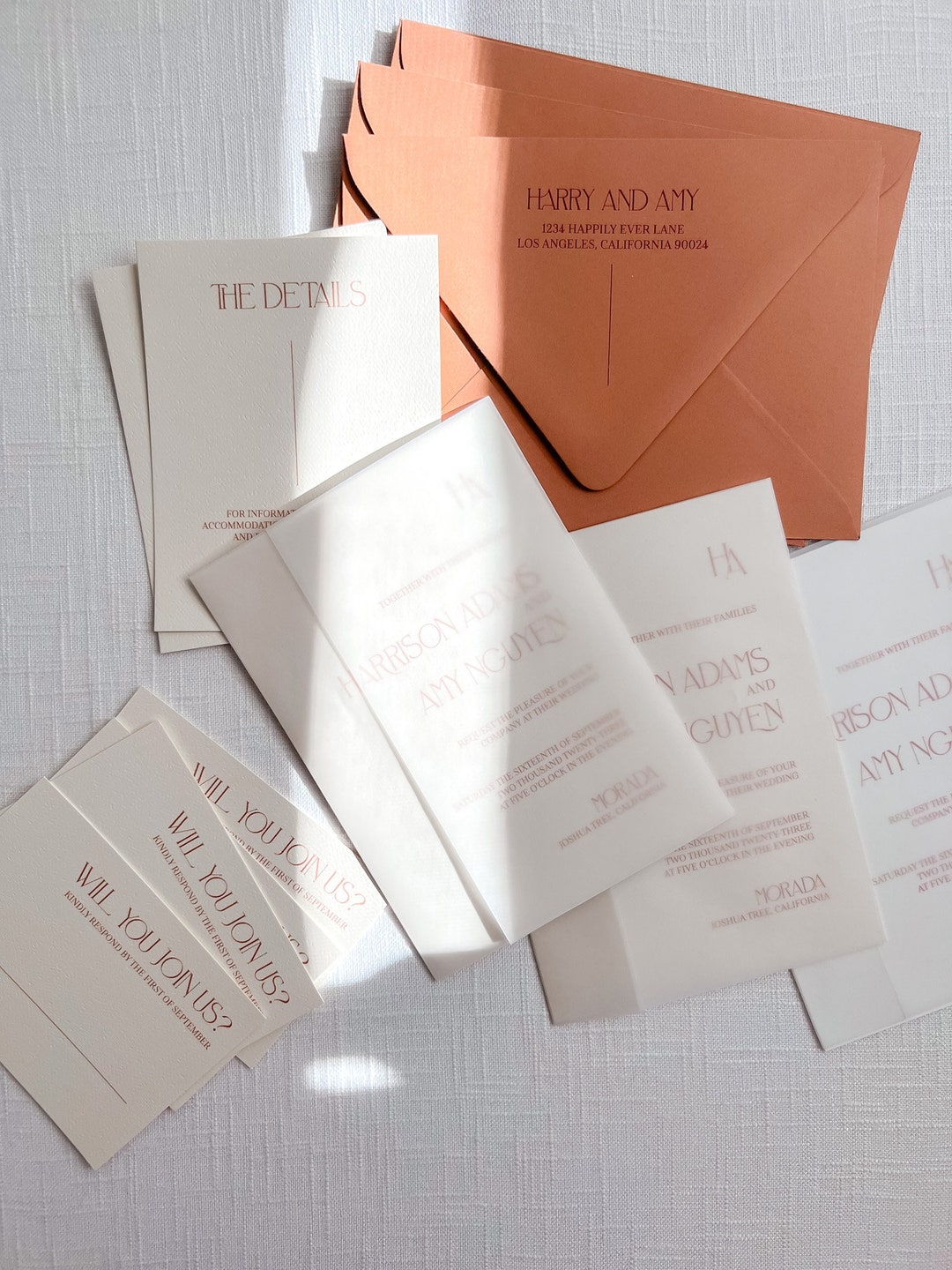 The Union Collection // Card Stock Wedding Invitations With Vellum