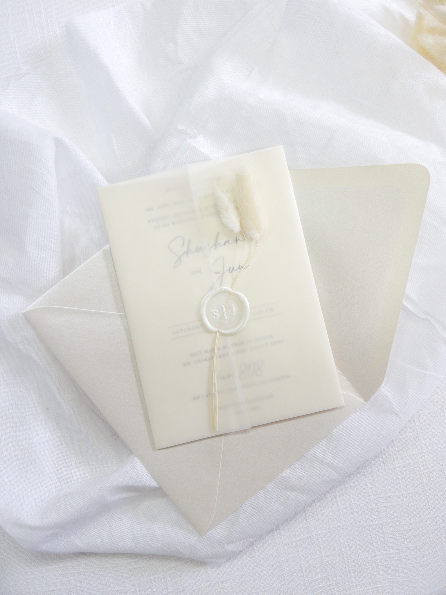 Classic Vellum Wedding Invitations, Printed Vellum Invitation Inserts, Vellum  Paper, White or Black Ink, 5x7 Prints, Envelopes Not Included 