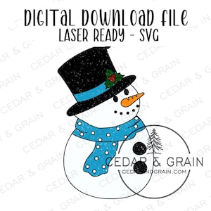 Snowman Ornament SVG - Digital File ONLY - Laser Cut File - Ornament SVG