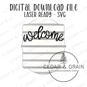 Welcome Door Hanger SVG - Digital File ONLY - Laser Cut File - Interchangeable Door Hanger SVG - Interchangeable Door Hanger File