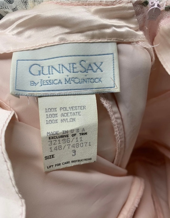 VTG 80s Gunne Sax by Jessica McClintock Baby Pink… - image 2