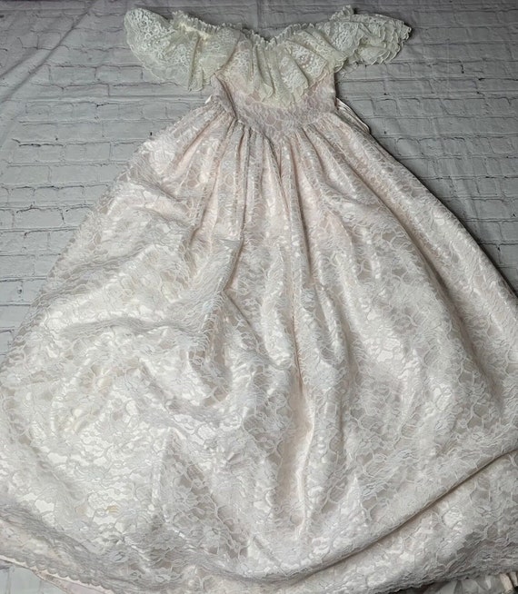 VTG 80s Gunne Sax by Jessica McClintock Baby Pink… - image 4