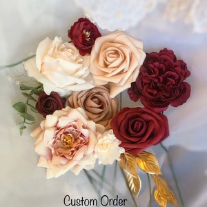 Wedding Cake Terra-cotta Floral Decor With Gold Accents and Edible Gold Sheets See Listing Description Prior To Purchase image 10