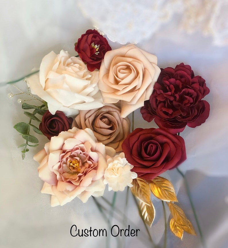 Wedding Cake Terra-cotta Floral Decor With Gold Accents and Edible Gold Sheets See Listing Description Prior To Purchase image 10