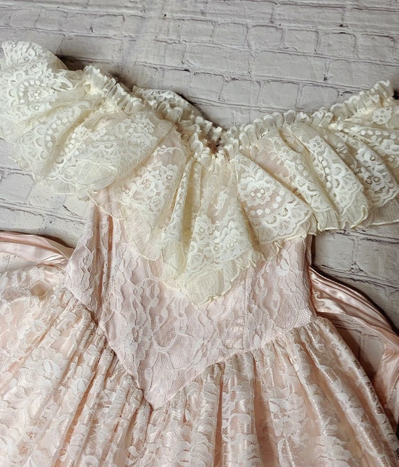 VTG 80s Gunne Sax by Jessica McClintock Baby Pink… - image 1