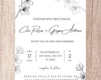 Minimalist Black and White Invite