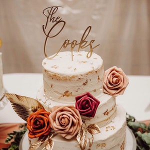 Terra-cotta Floral Cake Decor with Pearl Accents