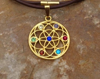 Flor de vida collar de oro