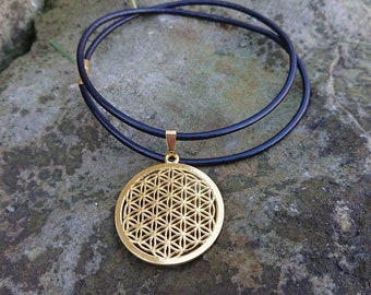 Flor de vida collar de oro
