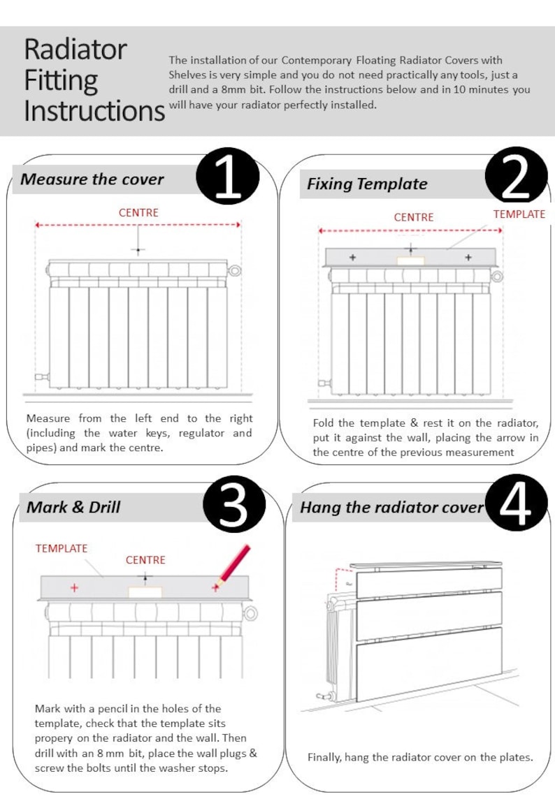 Custom Made Folding TABLE Radiator Cover Multifunctional Space Saving Design 40cm to 130cm Long