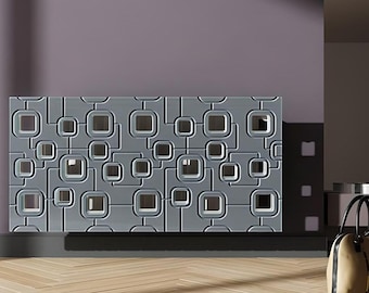 Funda para radiador extraíble a medida con diseño SATURN Acabado gris pizarra metalizado SATINADO MATE 70 cm de alto, otros tamaños/colores disponibles