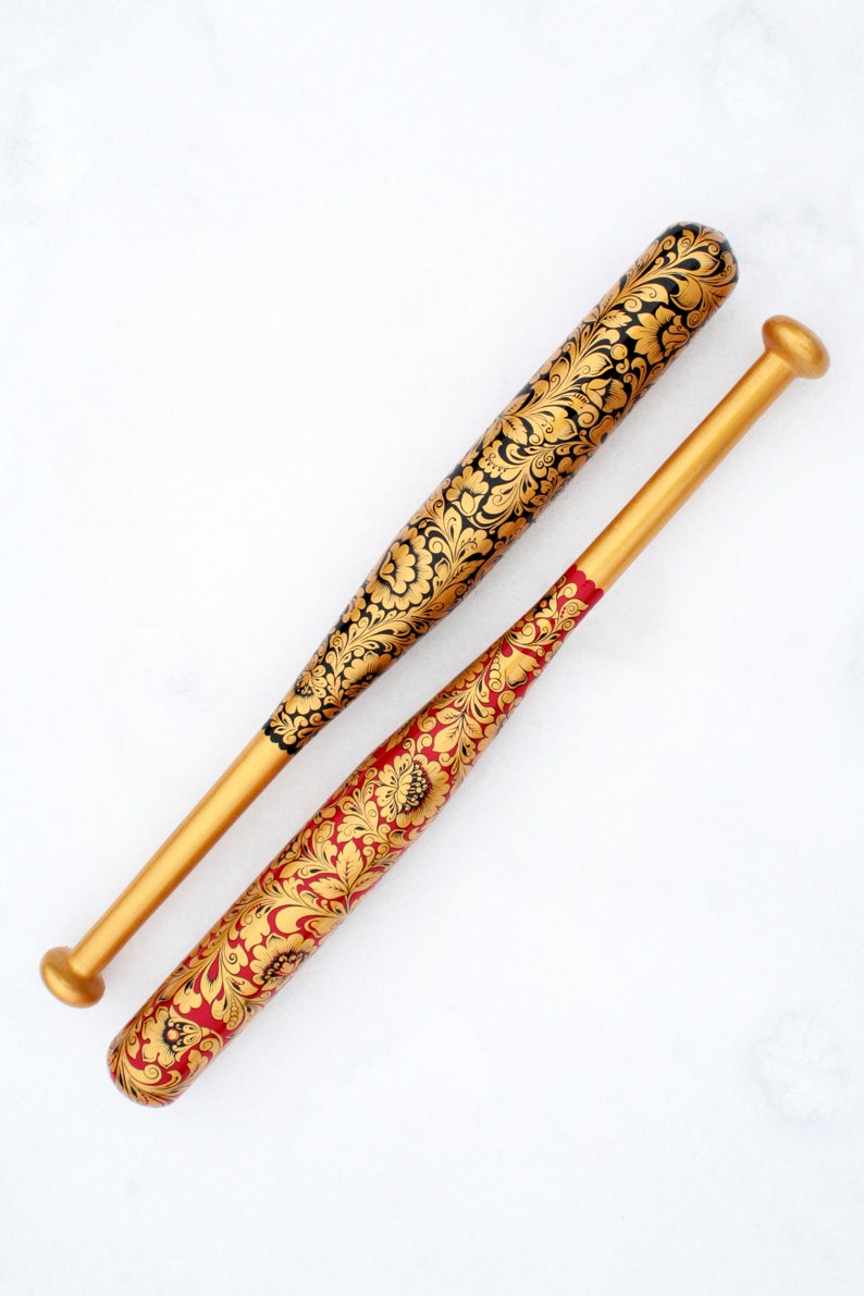 Wooden baseball bat hand painted. Russian folk art as a gift Etsy