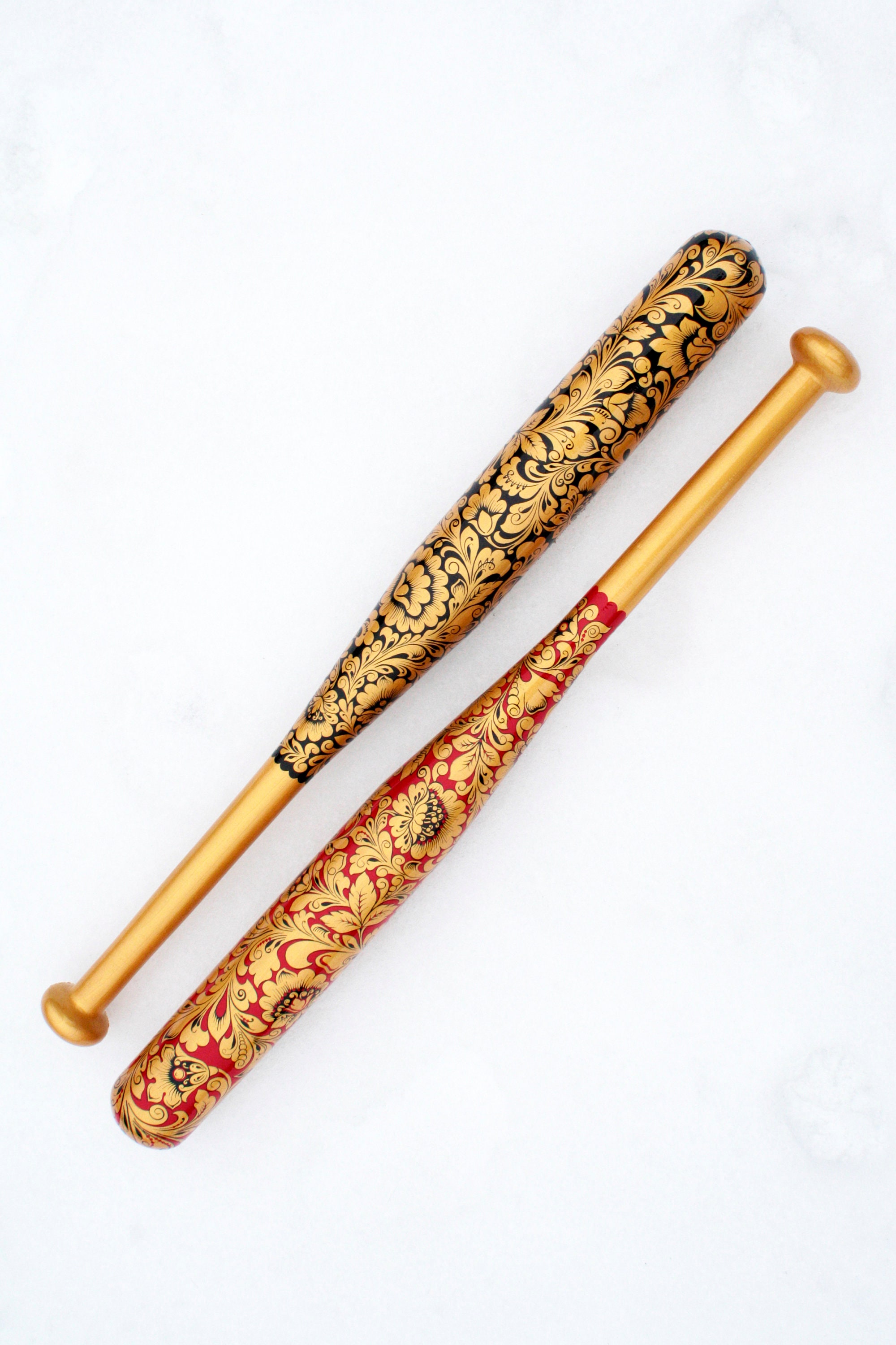 Wood Baseball Bat Handpainted Russian style Khokhloma Etsy