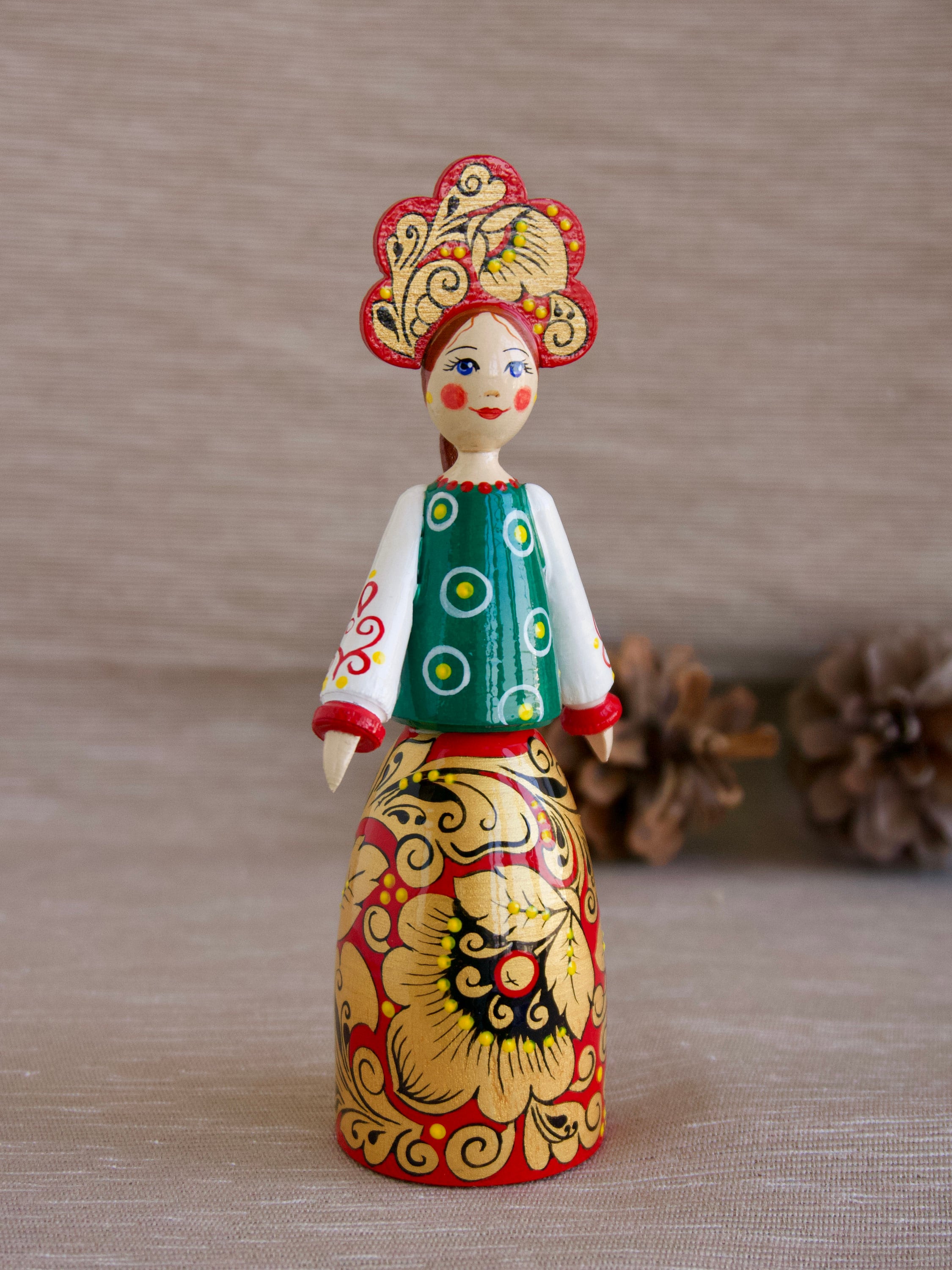 Wooden Russian doll beautiful interior doll Russian folk art Etsy