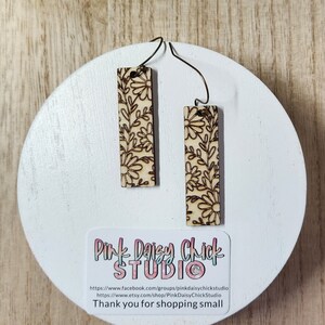 SVG Laser Cut File / Laser designs / Bar earring svg / Daisy earring laser file / Daisy earring svg / Flower earring svg / Floral earring