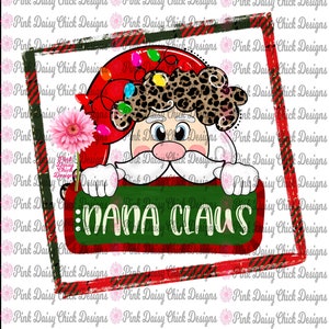 Digital PNG/Nana Claus/Christmas/Santa/Holidays/Christmas Lights/Santa Leopard Hat/Sublimation/png digital DOWNLOAD ONLY
