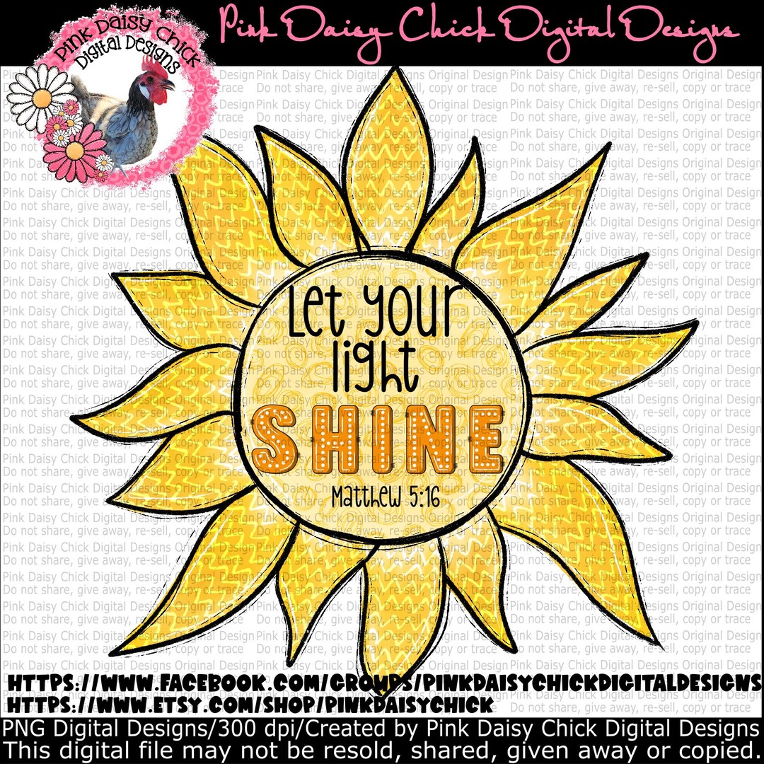 Digital PNG, Let Your Light Shine, Matthew 5:16 Bible Verse Png ...