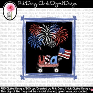 Digital PNG/Freedom Fireworks and a wagon/I love America/July 4th/Independence Day/Patriotic/usa/4th of July/png digital DOWNLOAD ONLY
