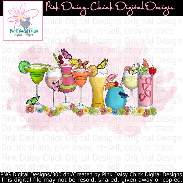 Digital PNG / Fancy drinks / Adult drinks / Adult beverages / Alcohol / Girls' night out / Fu Fu drinks / Daisy / png DIGITAL DOWNLOAD only