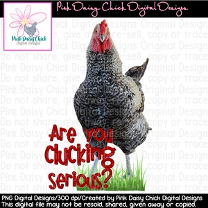 Digital PNG / Are you clucking serious? / Chickens / Roosters / Mean chickens / Bad chickens / Angry chickens /png DIGITAL DOWNLOAD only