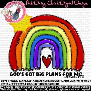 Digital PNG, God has big plans for me, Rainbow png, Faith shirt design, Christian shirt design, child faith design, DIGITAL DOWNLOAD only