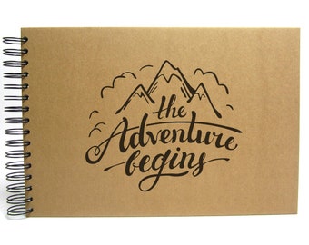 A3/A4/A5 Kraft, Adventure Awaits Scrapbook Photo Album Memory Keepsake