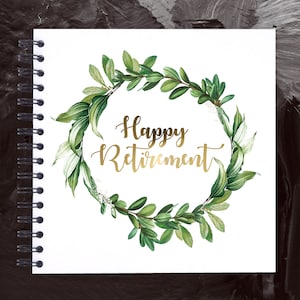 Album fotografico Happy Retirement A3/A4/A5, ricordo, partenza, nero, Kraft, bianco
