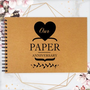 Album fotografico First Paper Anniversary A3/A4/A5, ricordo, nero, kraft, bianco
