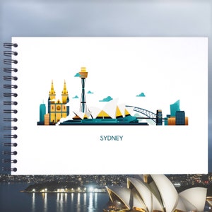 Sydney A3/A4/A5 Scrapbook Photo Album Memory Keepsake, Nero, Kraft, Bianco