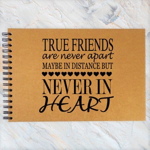 I veri amici non sono mai separati A3/A4/A5 Scrapbook Photo Album Memory Keepsake, nero, kraft, bianco