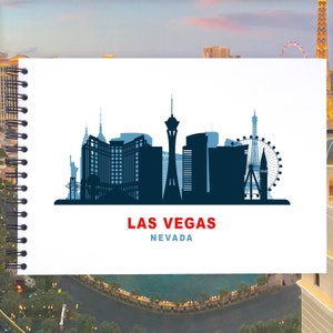 Las Vegas A3 / A4 / A5 Álbum de recortes Álbum de fotos Recuerdo recuerdo, Negro, Kraft, Blanco