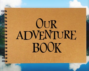 UP Our Adventure Book A3/A4/A5 Scrapbook Photo Album Memory Keepsake, Black, Kraft, White, Disney Quote