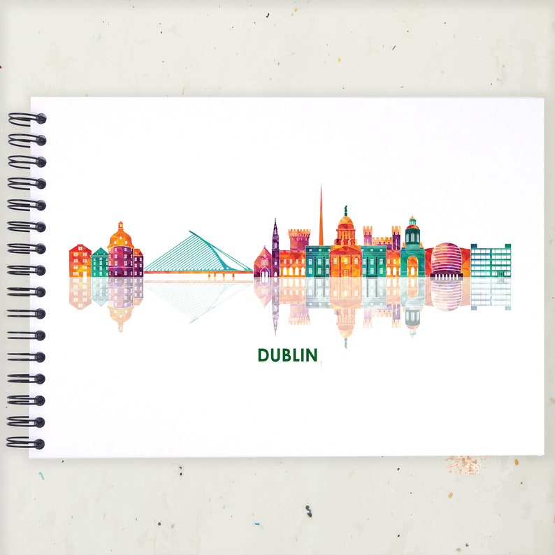 Dublin Ireland A3/A4/A5/Square Scrapbook Photo Album Memory Keepsake, Black, Kraft, White 画像 1