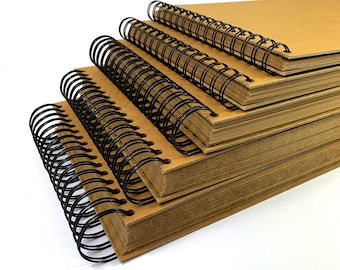 A3 A4 x200, x160, x80, x60, x40 Kraft Pages Sketchbook Scrapbook 200GSM Blank, Natural Brown