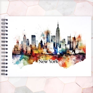 New York Paint A3/A4/A5/Square Scrapbook Album fotografico Ricordo Ricordo, Nero, Kraft, Bianco