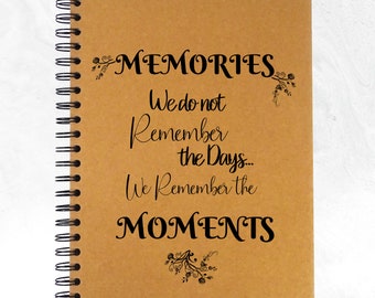 Moments Memories A4/A5 Scrapbook Portrait Photo Album Memory Keepsake, Black, Kraft, White