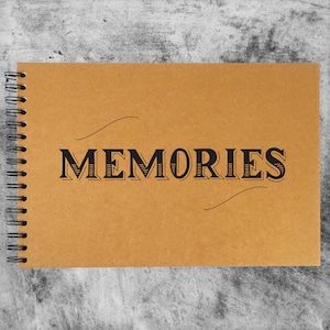 MEMORIES A3/A4/A5 Scrapbook Photo Album Memory Keepsake, Black, Kraft, White