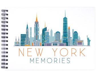 White New York Memories Scrapbook Dry Mount Photo Album A3/A4/A5 Memory Keepsake, Black, Kraft, White