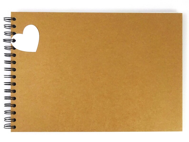 Vintage Kraft Heart White Black Kraft Pages Scrapbook Photo Etsy UK