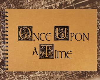 Story Once Upon A Time A3/A4/A5 Scrapbook Photo Album Memory Keepsake, Black, Kraft, White