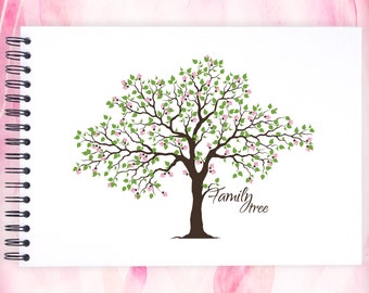 Family Tree A3/A4/A5 Scrapbook Photo Album Memory Keepsake, Black, Kraft, White