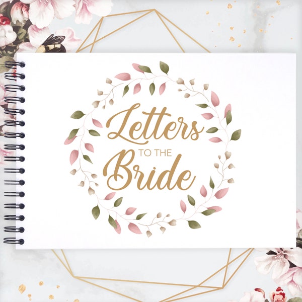 Gold Letters to the Bride A3/A4/A5 Scrapbook Photo Album Memory Keepsake, Bridesmaids, Black, Kraft, White