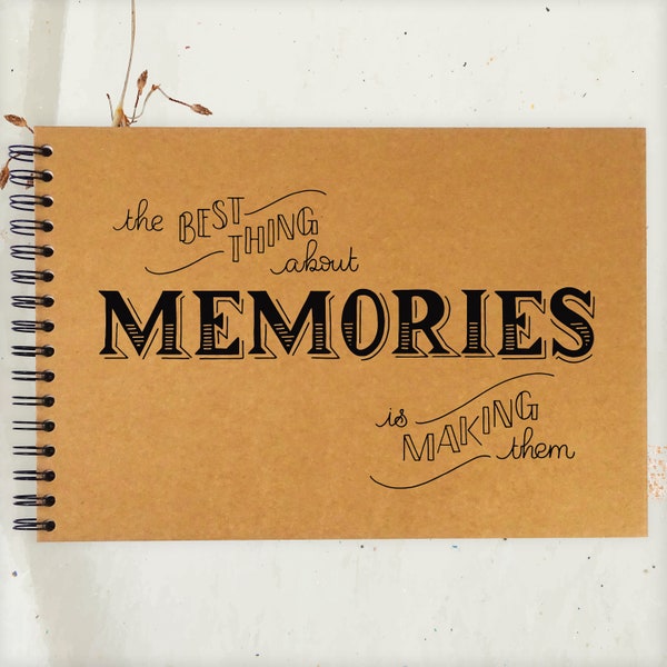 Best Things Memories Them A3/A4/A5 Scrapbook Photo Album Memory Keepsake, Black, Kraft, White