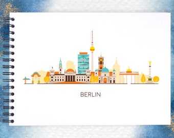 Berlin A3/A4/A5 Scrapbook Photo Album Memory Keepsake, Noir, Kraft, Blanc