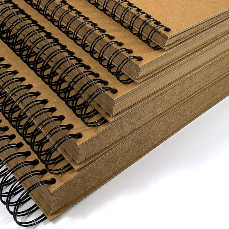 A3 A4 x200, x160, x80, x60, x40 Kraft Pages Sketchbook Scrapbook 200GSM Blank, Natural Brown image 8